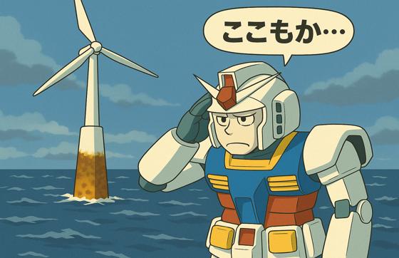 洋上風力発電設備のMP水中部の塗膜補修をせよ！