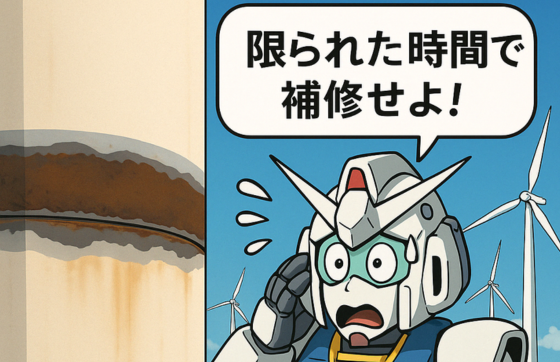 洋上風力発電設備の塗膜補修をせよ！